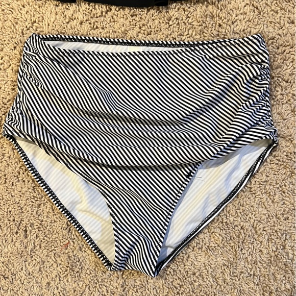 Tempt Me Two Piece High Waisted Black White Bikini Size Medium - Picture 9 of 10